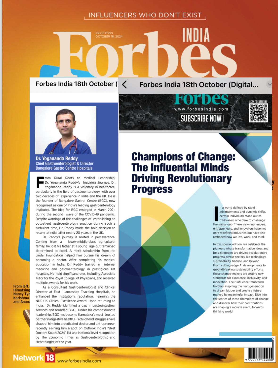 Dr Yogananda Reddy recognised by Forbes India as Champions of Change