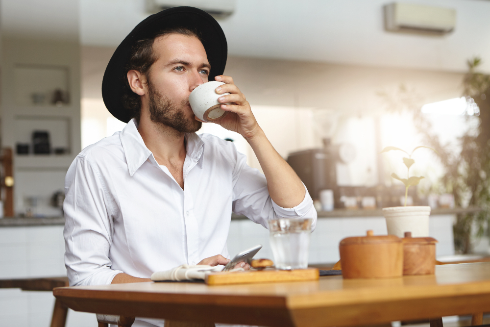drinking hot beverages